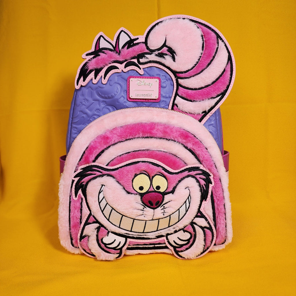 Loungefly Disney Alice in Wonderland Cheshire Cat Fuzzy Pink Mini Back – Get Lojos Mojo