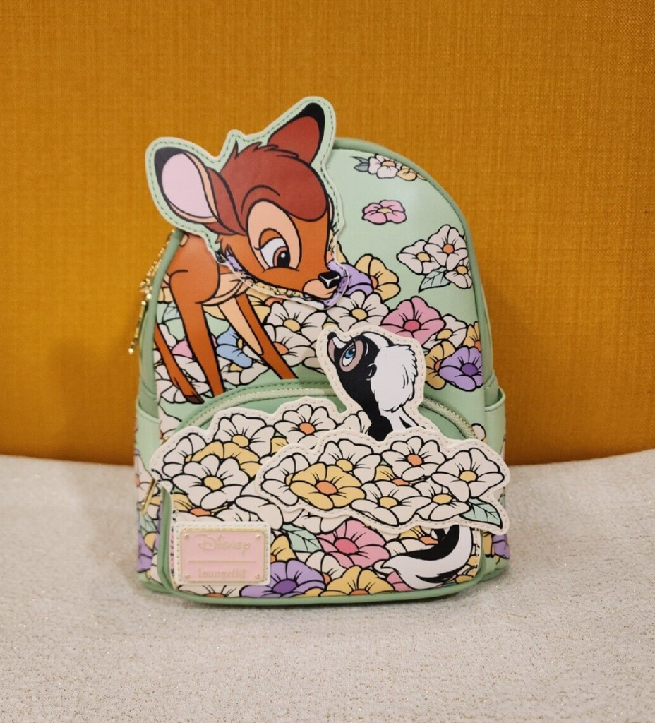 bambi springtime mini backpack Loungefly Disney Gingham Bambi Triple Pocket Mini loungefly-bambi-springtime-collection-bambi-and-flower-mini-backpack-backside - MiceChat