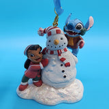 Disney Lilo and Stitch With Snowman Sketchbook Christmas Ornament