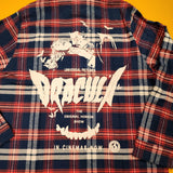 Cakeworthy Universal Monsters Dracula Flannel Blue Red Halloween Shirt XL