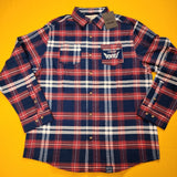 Cakeworthy Universal Monsters Dracula Flannel Blue Red Halloween Shirt XL