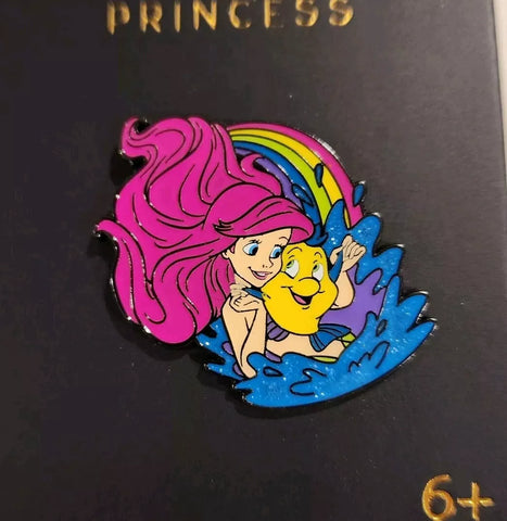 The Little Mermaid Ariel & Flounder Rainbow Enamel Pin