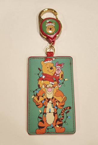 Winnie the Pooh & Friends Holiday Lights Retractable ID Lanyard