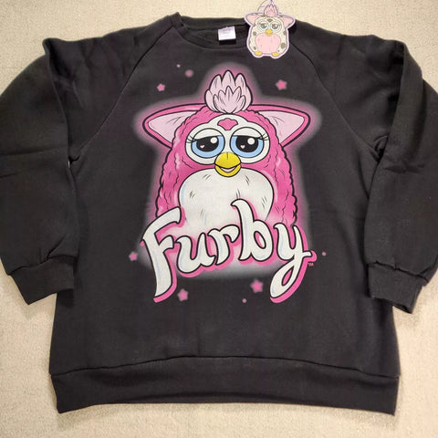 Furby 90s Airbrush Sweatshirt Crewneck Pullover Unisex Size L