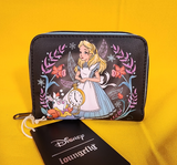 Loungefly Disney Alice In Wonderland Winter Drawing Rabbit Clock Zip Wallet