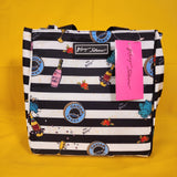 Betsey Johnson Caviar and Champagne Zip Top Insulated Lunch Tote Lunch Bag