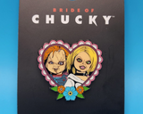 Bride of Chucky Heart Chucky and Tiffany Enamel Pin Horror Movie Halloween