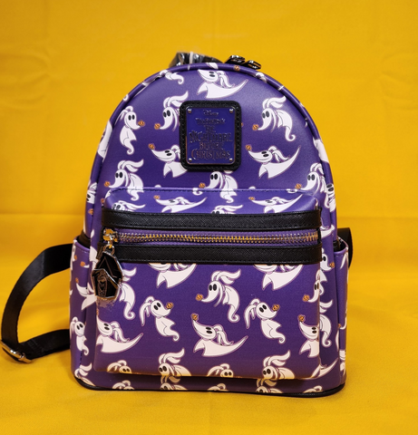 Loungefly Disney NBC ZERO Purple AOP GIow-in-the-Dark Mini Backpack