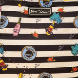 Betsey Johnson Caviar and Champagne Zip Top Insulated Lunch Tote Lunch Bag