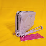 Betsey Johnson Purple Quilted Heart Love Wallet Wristlet Zip Around