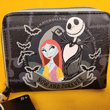 The Nightmare Before Christmas Jack & Sally Split Soft Tag Zip Wallet