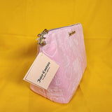 Juicy Couture Pink Velvet Crown Heart JC Monogram Makeup Cosmetic Travel Bag