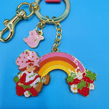 Loungefly Strawberry Shortcake Custard Rainbow Keychain Charm