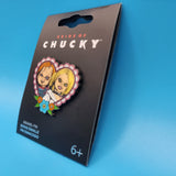 Bride of Chucky Heart Chucky and Tiffany Enamel Pin Horror Movie Halloween