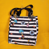 Betsey Johnson Caviar and Champagne Zip Top Insulated Lunch Tote Lunch Bag