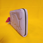 Betsey Johnson Purple Quilted Heart Love Wallet Wristlet Zip Around