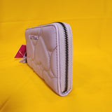 Betsey Johnson Purple Quilted Heart Love Wallet Wristlet Zip Around