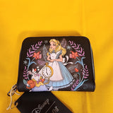 Loungefly Disney Alice In Wonderland Winter Drawing Rabbit Clock Zip Wallet