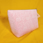 Juicy Couture Pink Velvet Crown Heart JC Monogram Makeup Cosmetic Travel Bag