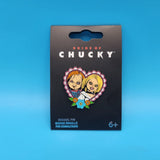 Bride of Chucky Heart Chucky and Tiffany Enamel Pin Horror Movie Halloween