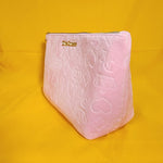 Juicy Couture Pink Velvet Crown Heart JC Monogram Makeup Cosmetic Travel Bag