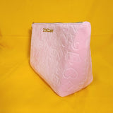 Juicy Couture Pink Velvet Crown Heart JC Monogram Makeup Cosmetic Travel Bag