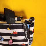 Betsey Johnson Caviar and Champagne Zip Top Insulated Lunch Tote Lunch Bag