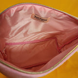Juicy Couture Pink Velvet Crown Heart JC Monogram Makeup Cosmetic Travel Bag