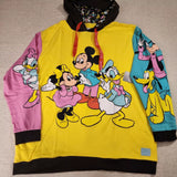 Disney 100 Mickey & Friends Classic Color Block Hoodie Unisex 2XL