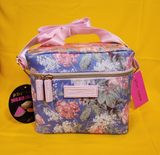 Betsey Johnson Peony Floral 6 Pack Insulated Lunch Bag Train Case Cooler