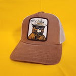 Smokey Bear Trucker Hat Snap Back Patch Brown You Can Prevent Wildfires Hat