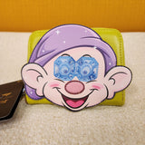 Dopey Dwarf Gem Eyes Diamonds Snow White Zip Around Wallet