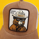 Smokey Bear Trucker Hat Snap Back Patch Brown You Can Prevent Wildfires Hat