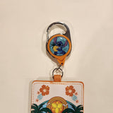 Lilo & Stitch Ukulele Guitar Stained Glass Retractable Lanyard
