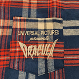 Cakeworthy Universal Monsters Dracula Flannel Blue Red Halloween Shirt 2XL