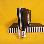 Marc Tetro Boston Terrier Dog Puppy Large Black Zip Around Wallet