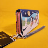 Loungefly Disney Mickey and Minnie Sledding Holiday Winter Wristlet Wallet