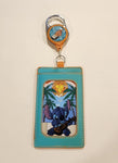 Lilo & Stitch Ukulele Guitar Stained Glass Retractable Lanyard