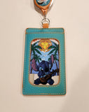 Lilo & Stitch Ukulele Guitar Stained Glass Retractable Lanyard