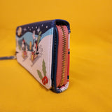 Loungefly Disney Mickey and Minnie Sledding Holiday Winter Wristlet Wallet