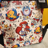 Ariel Tattoo Art AOP Print Little Mermaid Mini Backpack