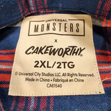 Cakeworthy Universal Monsters Dracula Flannel Blue Red Halloween Shirt 2XL