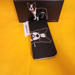 Marc Tetro Boston Terrier Dog Puppy Large Black Zip Around Wallet