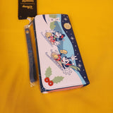 Loungefly Disney Mickey and Minnie Sledding Holiday Winter Wristlet Wallet