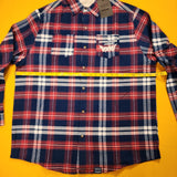 Cakeworthy Universal Monsters Dracula Flannel Blue Red Halloween Shirt 2XL