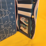 Loungefly Disney Mickey and Minnie Sledding Holiday Winter Wristlet Wallet