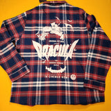 Cakeworthy Universal Monsters Dracula Flannel Blue Red Halloween Shirt 2XL