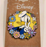 Donald Duck Peace Sign Flower Frame Enamel Pin
