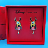 Disney Baublebar Pluto Reindeer Antlers Stud Earrings Jingle Bell Christmas