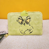 Dr. Seuss The Grinch Furry Plush Cosplay Glow Zip Around Wallet